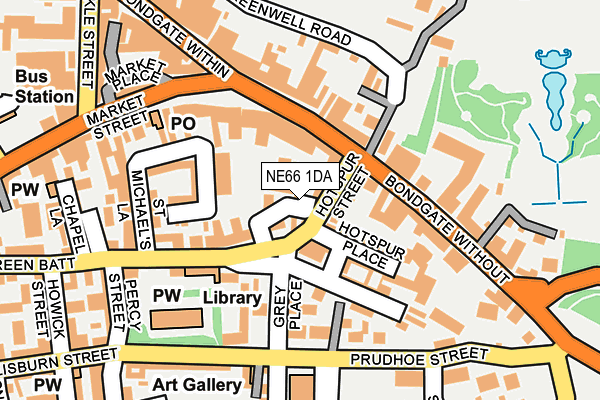 NE66 1DA map - OS OpenMap – Local (Ordnance Survey)