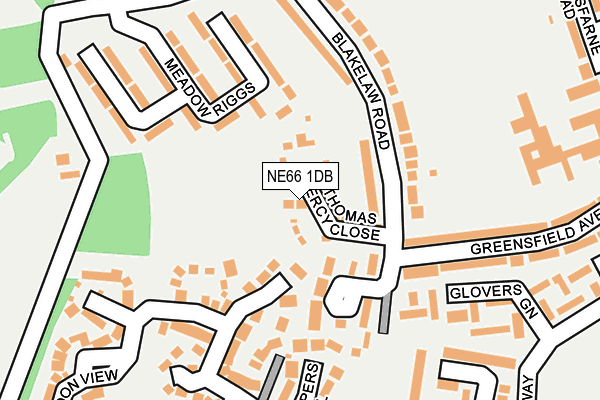 NE66 1DB map - OS OpenMap – Local (Ordnance Survey)