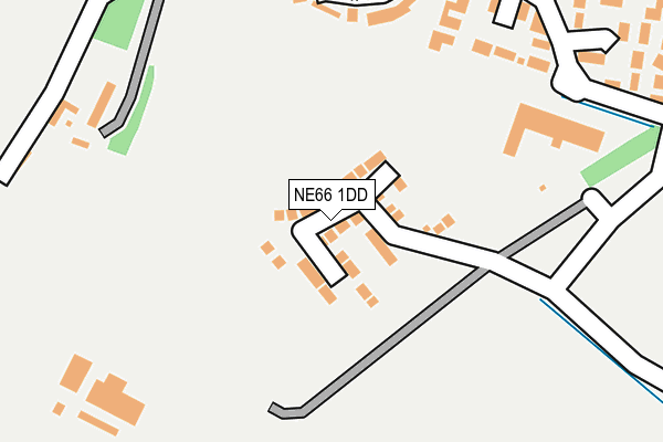 NE66 1DD map - OS OpenMap – Local (Ordnance Survey)