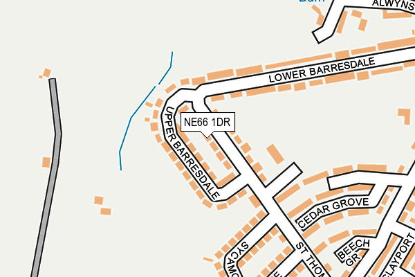 NE66 1DR map - OS OpenMap – Local (Ordnance Survey)