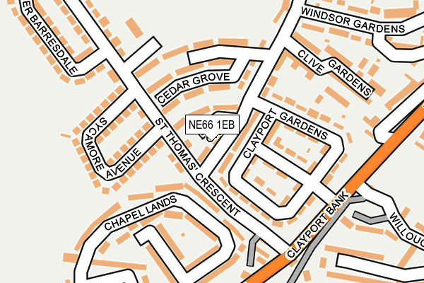 NE66 1EB map - OS OpenMap – Local (Ordnance Survey)