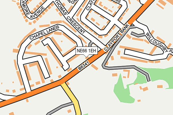 NE66 1EH map - OS OpenMap – Local (Ordnance Survey)