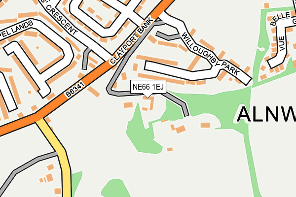 NE66 1EJ map - OS OpenMap – Local (Ordnance Survey)