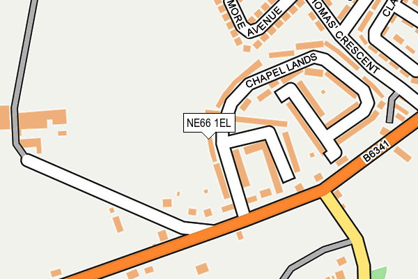 NE66 1EL map - OS OpenMap – Local (Ordnance Survey)