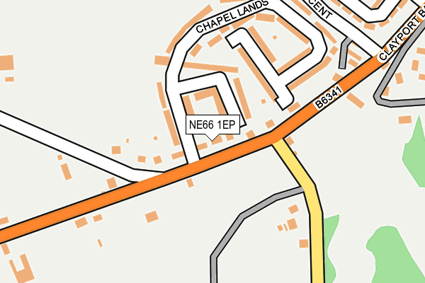 NE66 1EP map - OS OpenMap – Local (Ordnance Survey)