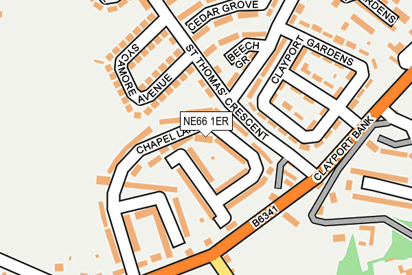 NE66 1ER map - OS OpenMap – Local (Ordnance Survey)