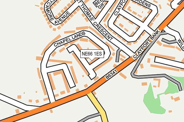 NE66 1ES map - OS OpenMap – Local (Ordnance Survey)