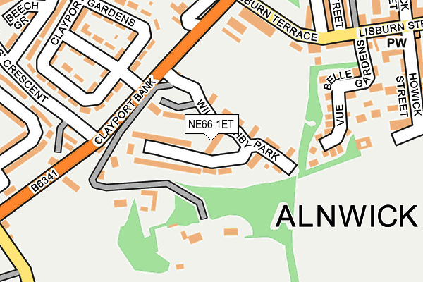 NE66 1ET map - OS OpenMap – Local (Ordnance Survey)