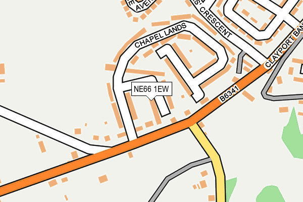 NE66 1EW map - OS OpenMap – Local (Ordnance Survey)