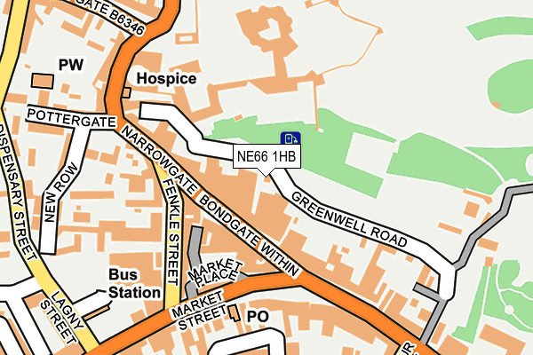 NE66 1HB map - OS OpenMap – Local (Ordnance Survey)