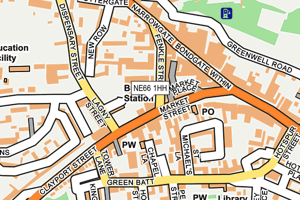 NE66 1HH map - OS OpenMap – Local (Ordnance Survey)