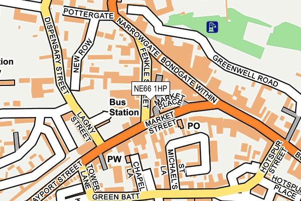 NE66 1HP map - OS OpenMap – Local (Ordnance Survey)