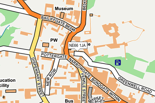 NE66 1JA map - OS OpenMap – Local (Ordnance Survey)