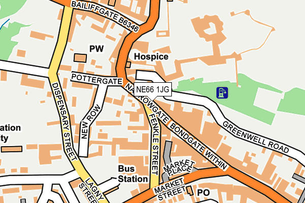 NE66 1JG map - OS OpenMap – Local (Ordnance Survey)