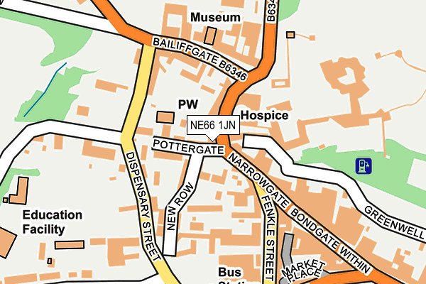 NE66 1JN map - OS OpenMap – Local (Ordnance Survey)