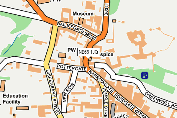 NE66 1JQ map - OS OpenMap – Local (Ordnance Survey)