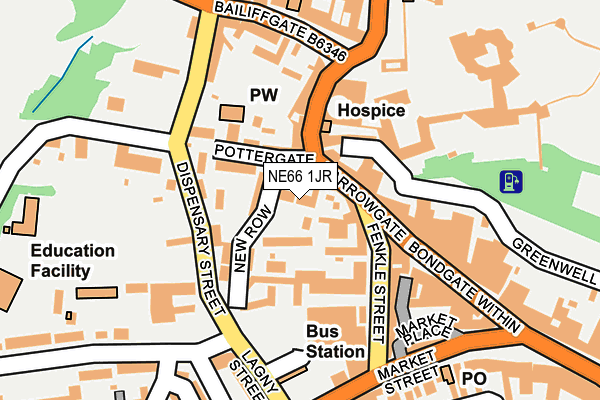 NE66 1JR map - OS OpenMap – Local (Ordnance Survey)