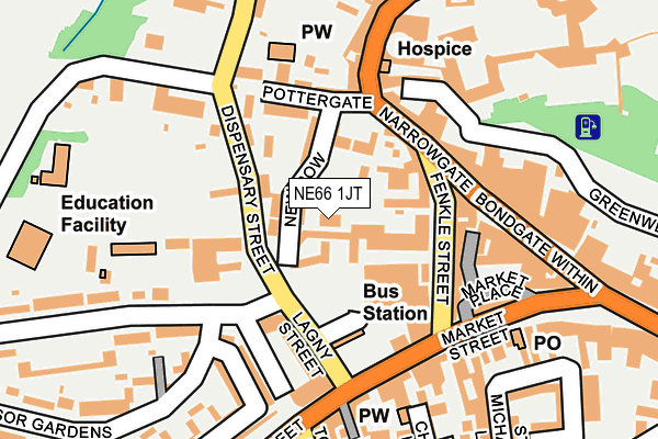 NE66 1JT map - OS OpenMap – Local (Ordnance Survey)
