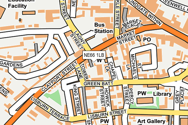 NE66 1LB map - OS OpenMap – Local (Ordnance Survey)