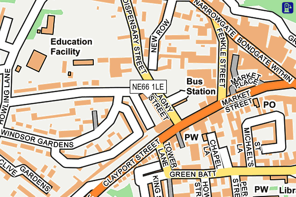 NE66 1LE map - OS OpenMap – Local (Ordnance Survey)