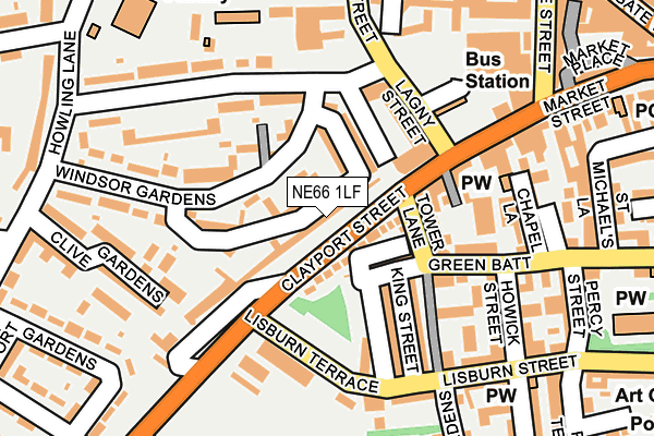 NE66 1LF map - OS OpenMap – Local (Ordnance Survey)