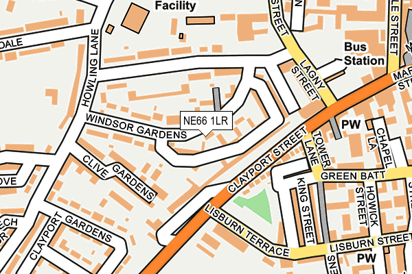 NE66 1LR map - OS OpenMap – Local (Ordnance Survey)