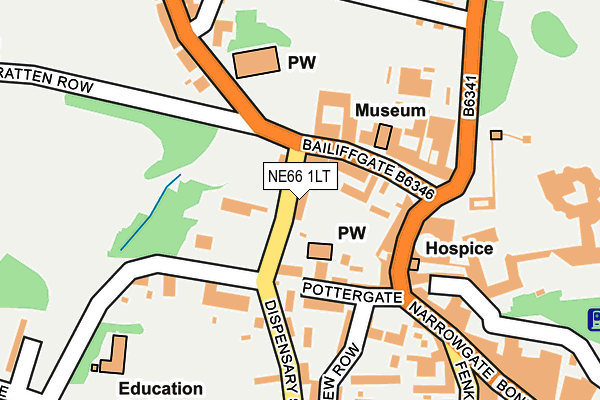 NE66 1LT map - OS OpenMap – Local (Ordnance Survey)