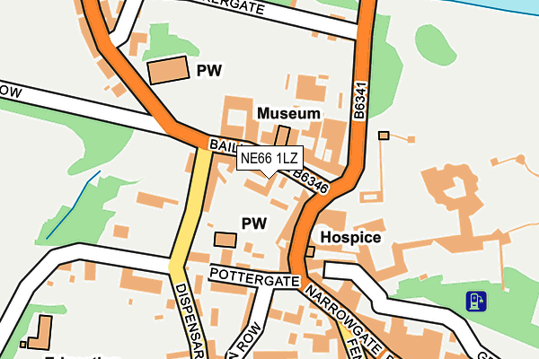 NE66 1LZ map - OS OpenMap – Local (Ordnance Survey)