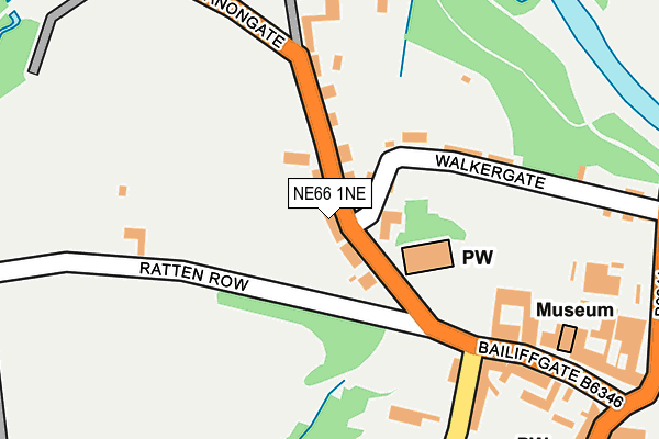 NE66 1NE map - OS OpenMap – Local (Ordnance Survey)