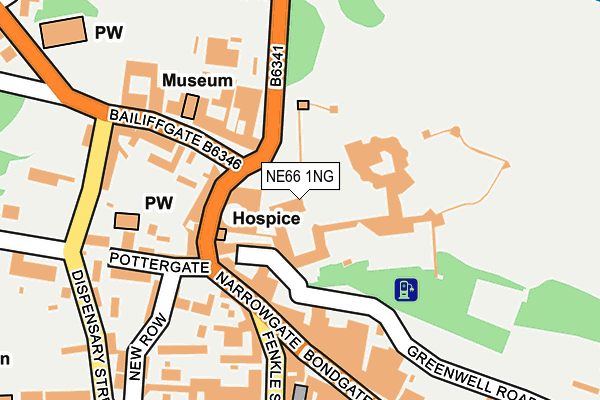NE66 1NG map - OS OpenMap – Local (Ordnance Survey)