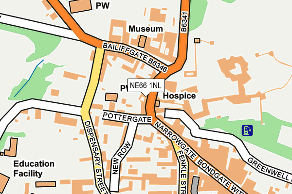 NE66 1NL map - OS OpenMap – Local (Ordnance Survey)