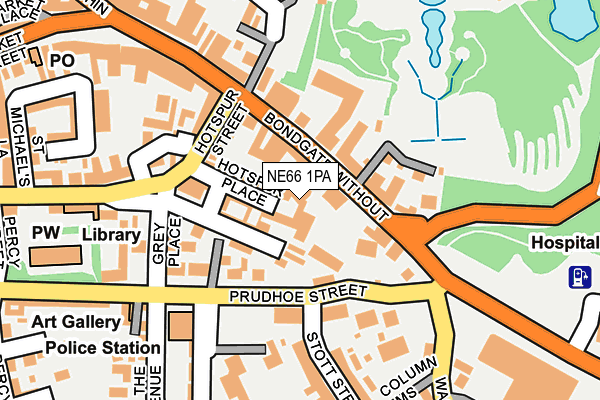 NE66 1PA map - OS OpenMap – Local (Ordnance Survey)