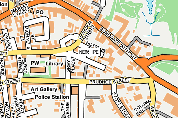 NE66 1PE map - OS OpenMap – Local (Ordnance Survey)