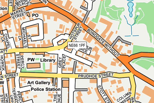 NE66 1PF map - OS OpenMap – Local (Ordnance Survey)