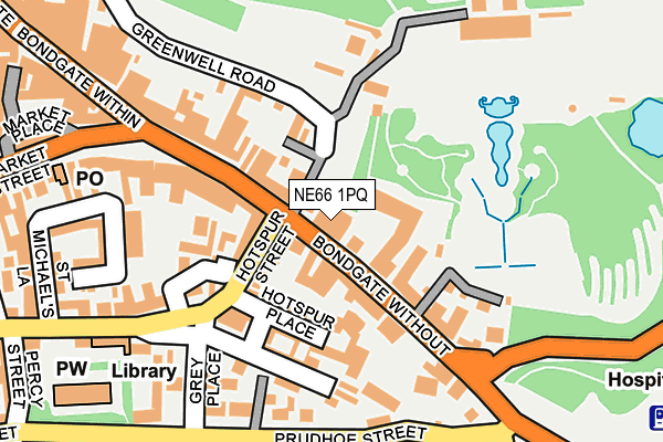 NE66 1PQ map - OS OpenMap – Local (Ordnance Survey)