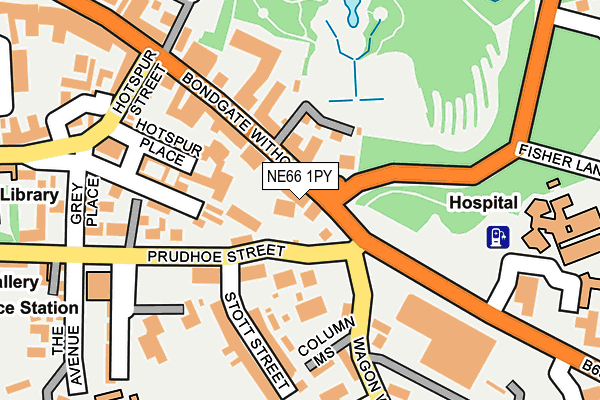 NE66 1PY map - OS OpenMap – Local (Ordnance Survey)