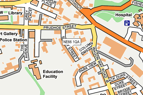 NE66 1QA map - OS OpenMap – Local (Ordnance Survey)