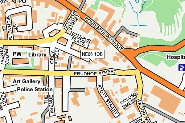 NE66 1QB map - OS OpenMap – Local (Ordnance Survey)