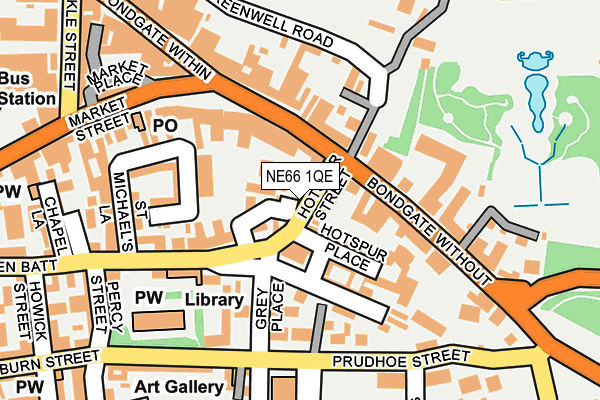 NE66 1QE map - OS OpenMap – Local (Ordnance Survey)