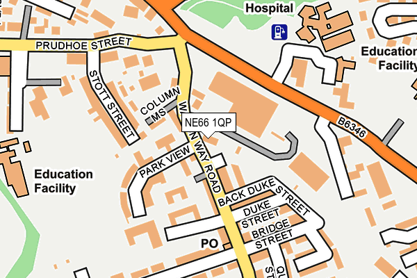 NE66 1QP map - OS OpenMap – Local (Ordnance Survey)
