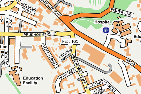 NE66 1QQ map - OS OpenMap – Local (Ordnance Survey)