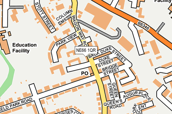 NE66 1QR map - OS OpenMap – Local (Ordnance Survey)