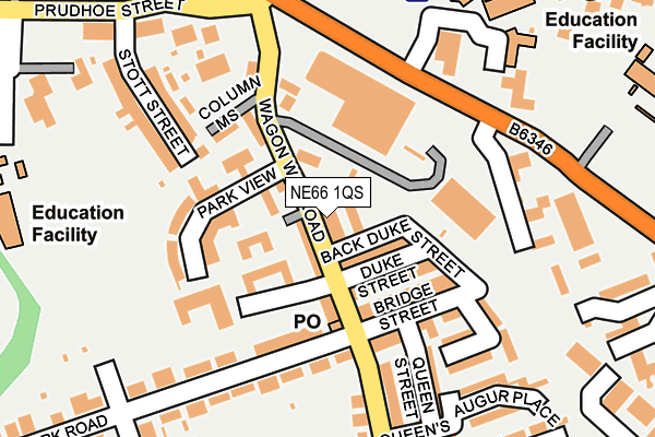 NE66 1QS map - OS OpenMap – Local (Ordnance Survey)