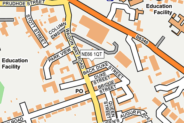 NE66 1QT map - OS OpenMap – Local (Ordnance Survey)