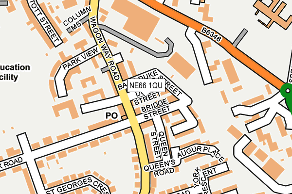 NE66 1QU map - OS OpenMap – Local (Ordnance Survey)