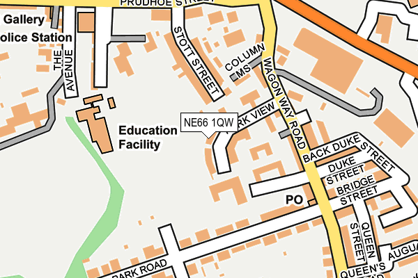 NE66 1QW map - OS OpenMap – Local (Ordnance Survey)