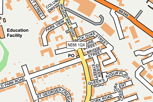 NE66 1QX map - OS OpenMap – Local (Ordnance Survey)