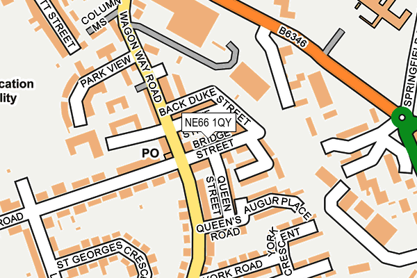 NE66 1QY map - OS OpenMap – Local (Ordnance Survey)