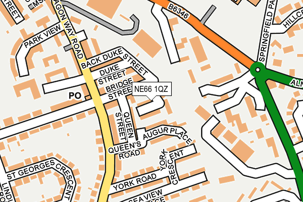 NE66 1QZ map - OS OpenMap – Local (Ordnance Survey)