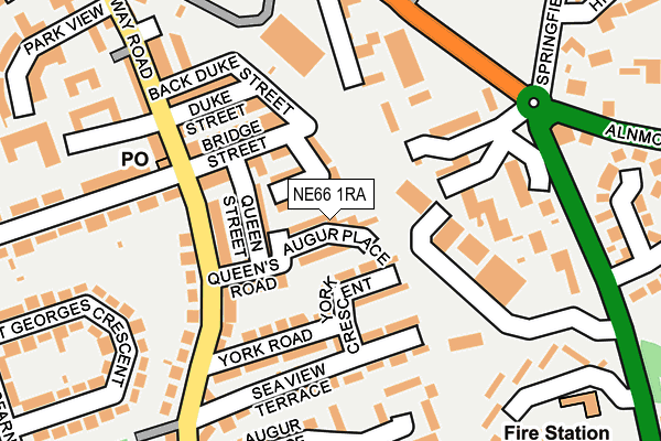 NE66 1RA map - OS OpenMap – Local (Ordnance Survey)